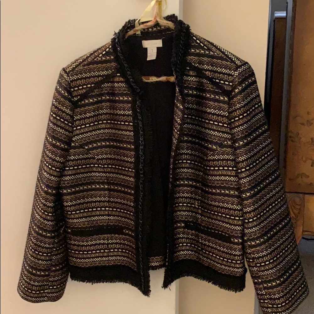 Chico’s Black Silver and gold jacket